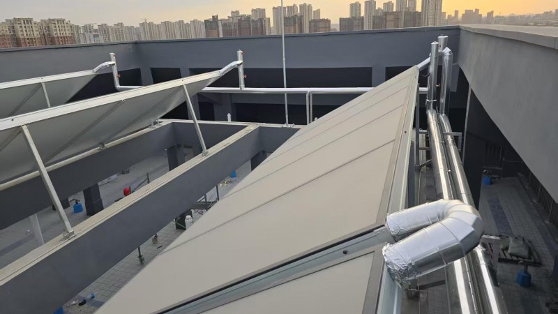 河南某政府宿舍樓大平板 + 空氣能耦合清潔熱水項目